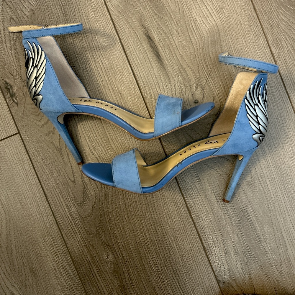 Worn once! Blue suede Katy Perry heel